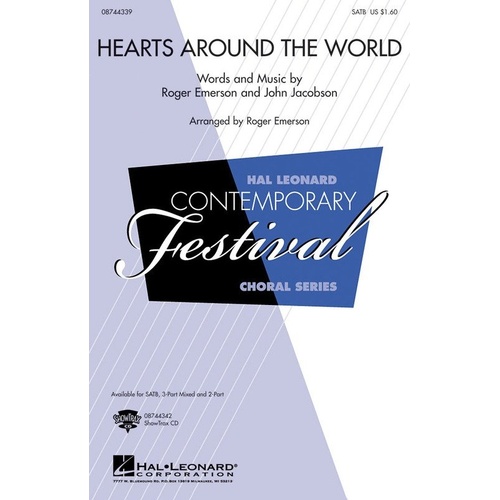 Hearts Around the World SATB Choral Score by Roger Emerson, Hal Leonard, 1 Page