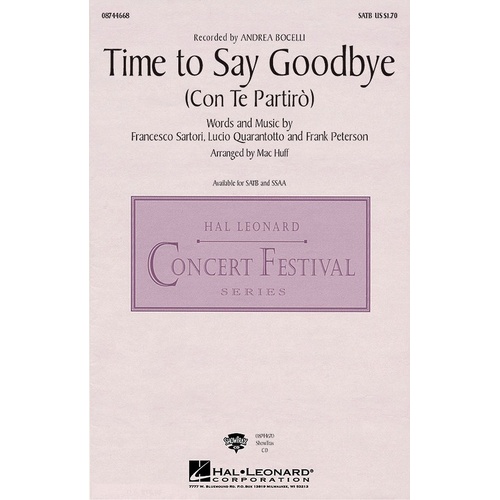 Time To Say Goodbye ShowTrax CD (CD Only)