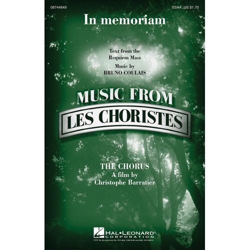 In Memorium SSAA From Les Choristes (Octavo)