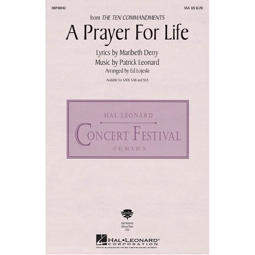 A Prayer For Life SSA (Octavo)
