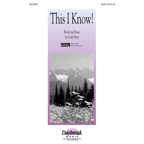 This I Know SATB (Octavo)