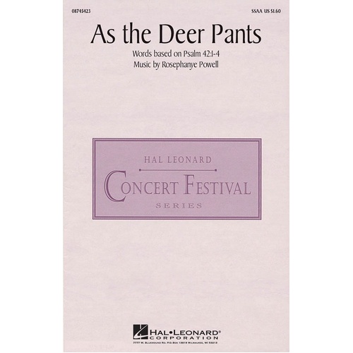 As The Deer Pants SSAA (Octavo)