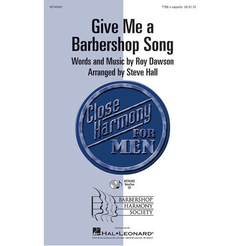 Give Me A Barbershop Song TTBB A Cappella 