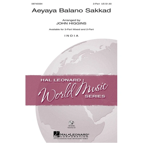 Aeyaya Balano Sakkad 2-Part Choral Score