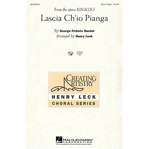 Lascia Ch'io Pianga 3-Part Treble Choir Arrangement by Hal Leonard