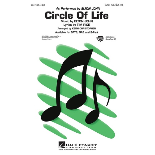 Circle Of Life SAB (Octavo)