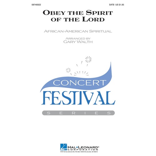 Obey The Spirit Of The Lord SATB (Octavo)