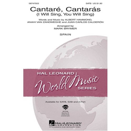 Cantare Cantaras ShowTrax CD (CD Only)