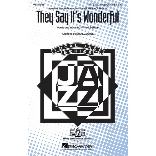 They Say It€š¬€ž¢S Wonderful SATB A Cappella (Octavo)