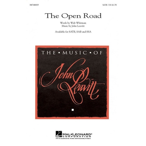 Open Road SATB Choral Score by Hal Leonard, 8 Pages