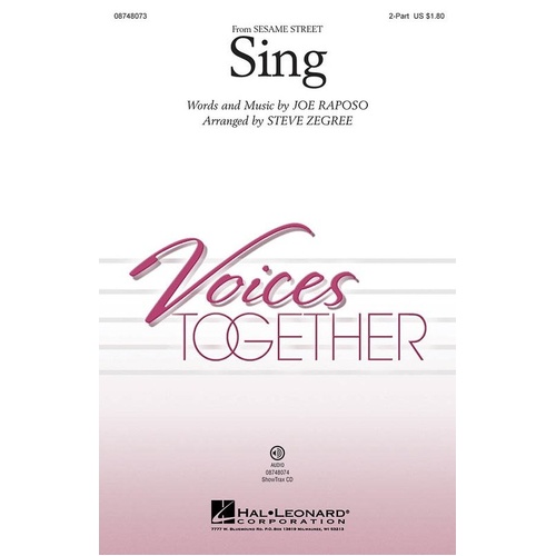 Sing 2 PT Choral Arrangement by Steve Zegree for Younger Choirs