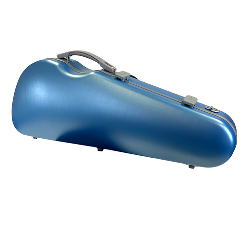 TG PC Half Moon Viola Case, Adjustable 12in-16in, Lightweight Blue with Blanket & Accessory Pouch