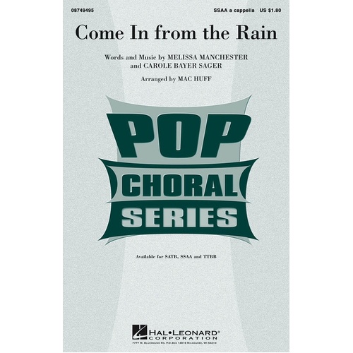Come In From The Rain SSAA A Cappella (Octavo)