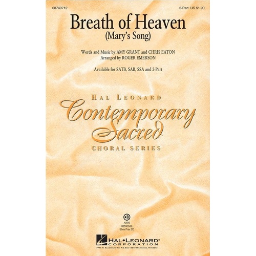Breath of Heaven (Mary's Song) 2-Part Choral Music