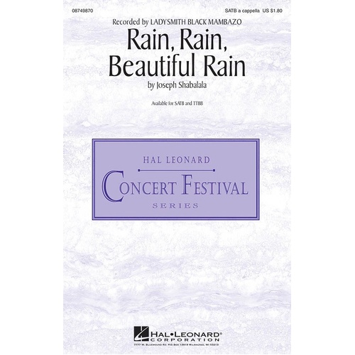 Rain Rain Beautiful Rain SATB (Octavo)