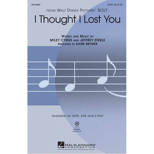 I Thought I Lost You 2Pt (Octavo)