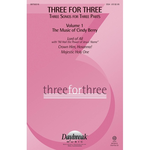 Three Songs For Three Parts ChoirTrax CD (CD Only)