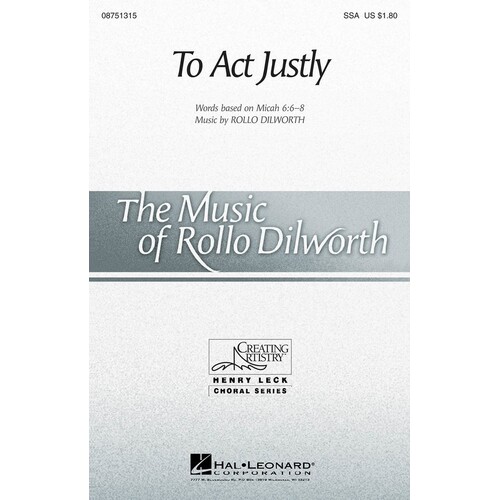 To Act Justly SSA (Octavo)
