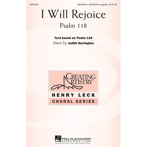 I Will Rejoice Double Choir Any Combination (Octavo)