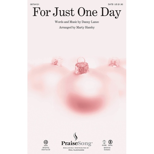 For Just One Day SATB (Octavo)