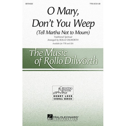 O Mary Dont You Weep TTB (Octavo)