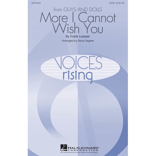 More I Cannot Wish You SATB Arr Zegree (Octavo)