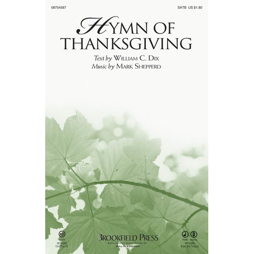 Hymn Of Thanksgiving SATB (Octavo)