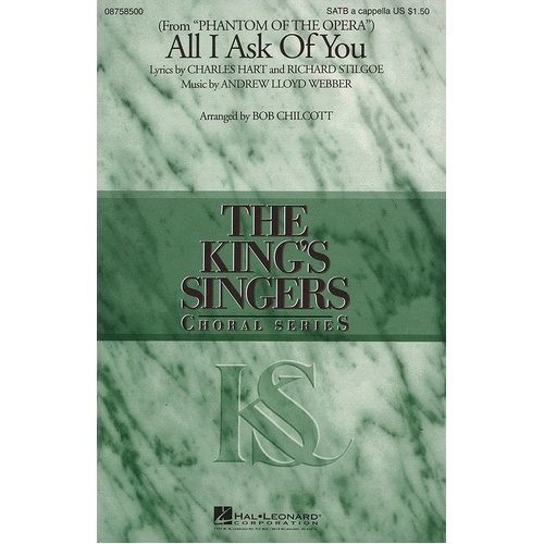 All I Ask Of You SATB A Cappella Kings Singers (Octavo)