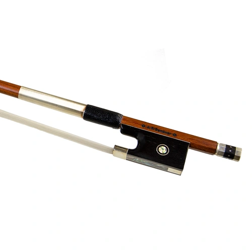 A.R. Sandner Pernambuco Violin Bow - Round Inlaid Silver
