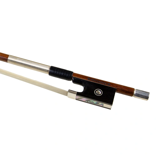 A.R. Sandner Pernambuco Octagonal Violin Bow with Silver Tip and Frog