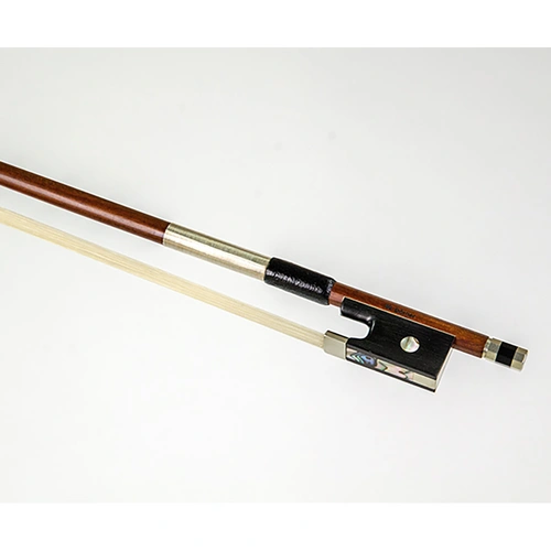 W. Dorfler Pernambuco Violin Bow - Round Stick, Ebony Frog, Single Eye, Metal Winding