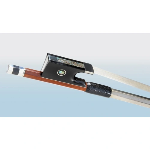Dörfler Fine Pernambuco Violin Bow - Round, Ebony Frog, Parisian Eye, Metal Blanc Winding, 30 Years Dried, German Under $1000