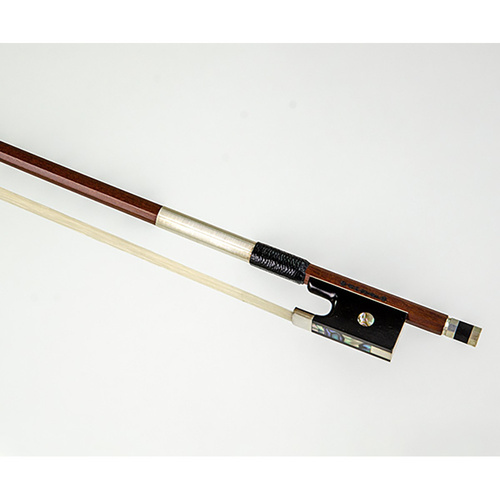 WE Dorfler Pernambuco Violin Bow with Octagonal Inlay, Ebony Frog & Button, Silver Wire Winding