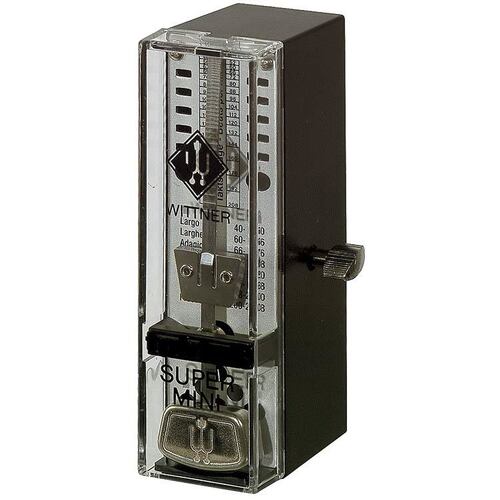 Wittner Taktell Super-Mini Black Mechanical Metronome - No Batteries Required, Made in Germany