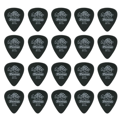 20 x Jim Dunlop Tortex Pitch Black .88MM Guitar Picks 488R Free Shipping
