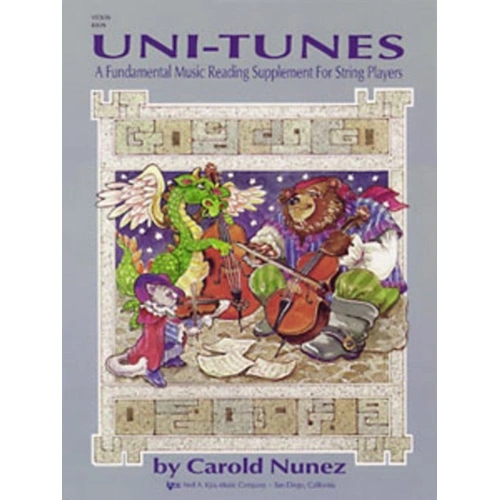Uni Tunes Cello Part by Neil A. Kjos Music Company, 16 Pages, Elementary Level, Note Reading, Unison Exercises in D, G, C Major