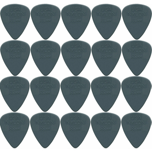 20 x Dunlop Nylon Standard "Greys" .88MM Gauge Guitar Picks