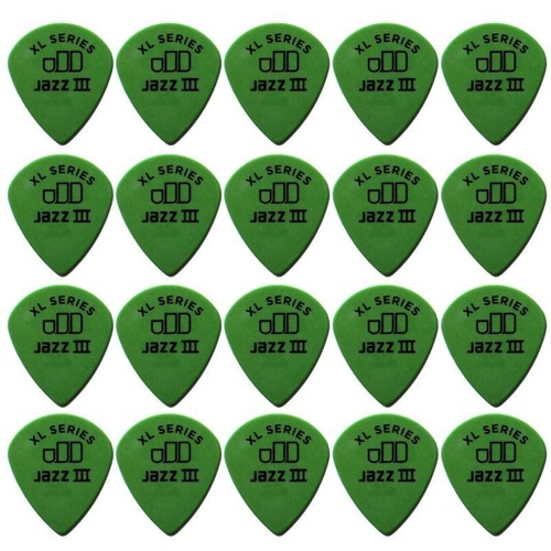 20 x Jim Dunlop Tortex Jazz 3 XL Green .88mm Guitar Picks III Free Post
