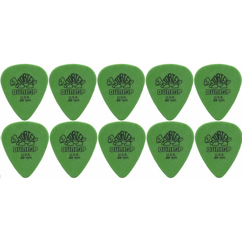 10 x Dunlop Tortex Standard Green 0.88mm Guitar Picks / Plectrums 