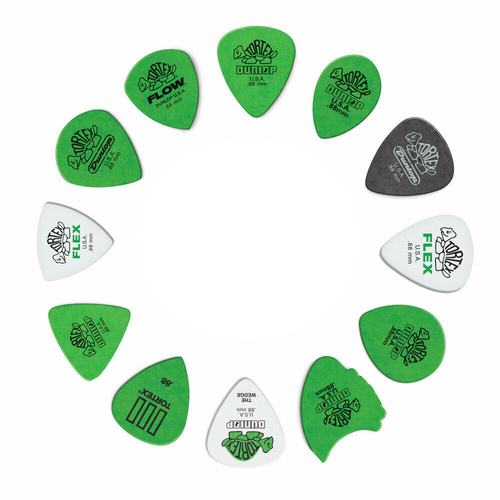 12 x Jim Dunlop Tortex 0.88mm Variety Guitar Picks Standard Flex Wedge