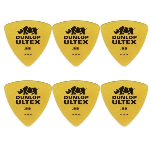 6 x Jim Dunlop Ultex Triangle 0.88MM Gauge Guitar Picks 426R Bass