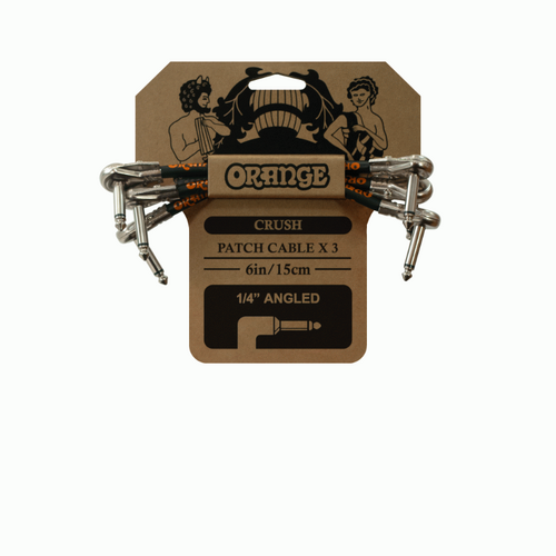 Orange CA038 Crush 6" Patch Cable 3 Pack - High Grade Oxygen-Free Copper