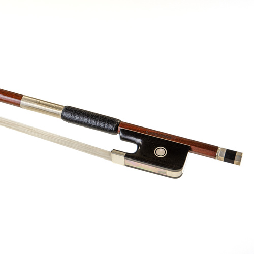 R Hageman Pernambuco Round Viola Bow - Sterling Silver, Full Mounted Ebony Frog, Made in Germany