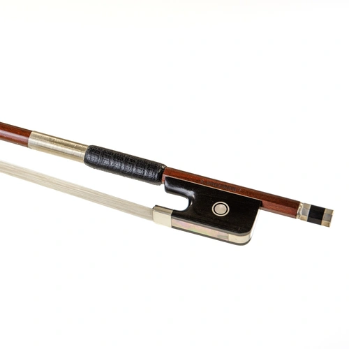 R Hageman Pernambuco Round Viola Bow - Sterling Silver, Full Mounted Ebony Frog, Made in Germany
