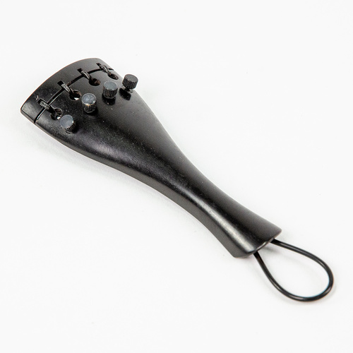 Viola Tailpiece Ebony Round 4-Adjustable 125mm