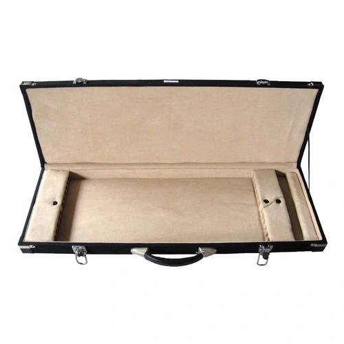 HQ Bow Case for 12 Violin, Viola, Cello Bows - Plush Lined, Hard Case with Vinyl Cover and Nickel Plated Lockable Latches