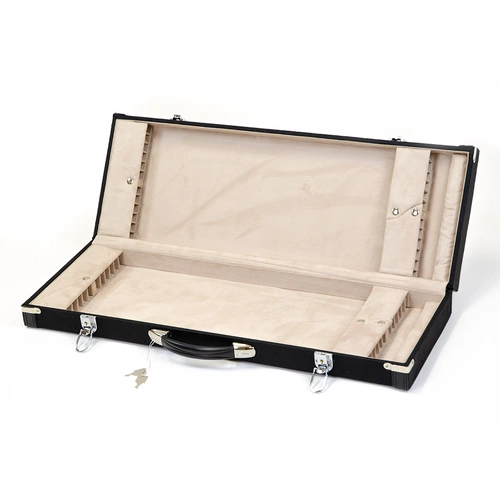 HQ Bow Case for 24 Violin, Viola, Cello Bows - Plush Lined, Hard Case with Vinyl Cover and Nickel Plated Lockable Latches