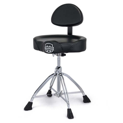 Mapex T875 Drum Throne Stool Saddle Seat w/ Back Rest
