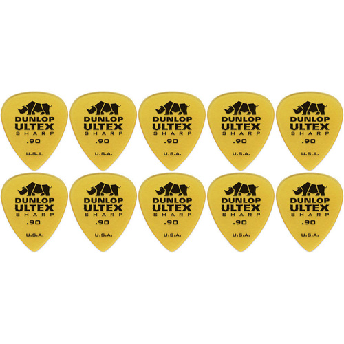 10 x Jim Dunlop Ultex Sharp .90MM Gauge Guitar Picks 433R Plectrums, Pack