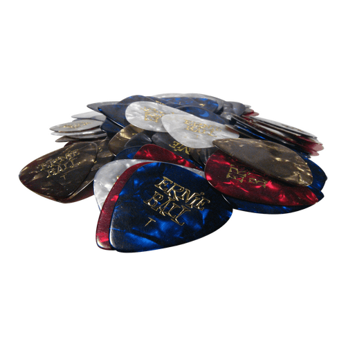 Ernie Ball Thin Assorted Color Pearloid Cellulose Picks bag of 144  